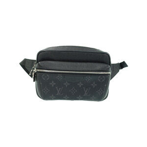 Louis Vuitton Taiga Black Leather Rama Bum Bag Outdoor Body